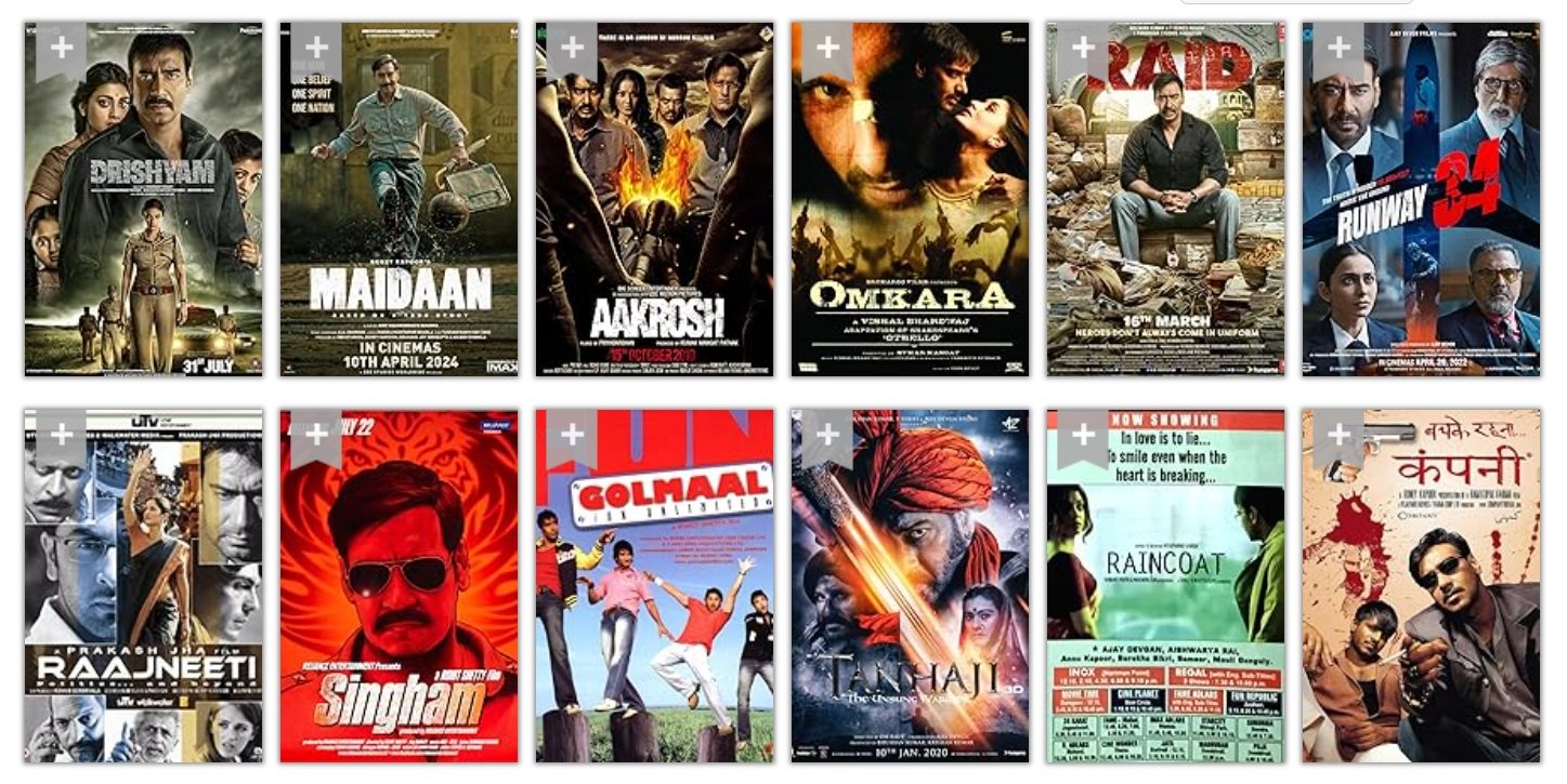 अजय देवगन की बेहतरीन फिल्में - TOP MOVIES OF AJAY DEVGN