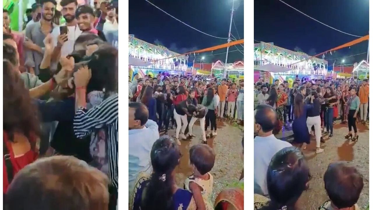 Girls Fight: लड़कियों की बाल खींच लड़ाई-Viral Video