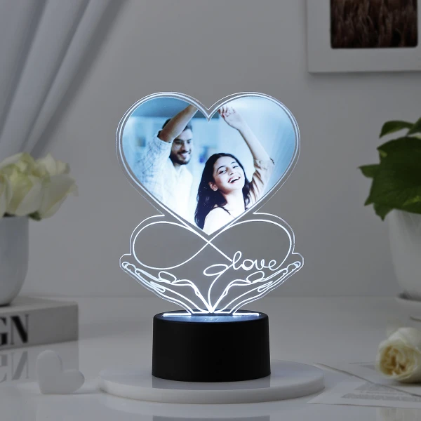 Personalized Valentine Black Base Lamp