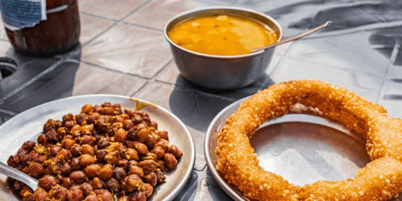 साेलें (Sael Roti with Potato Curry)