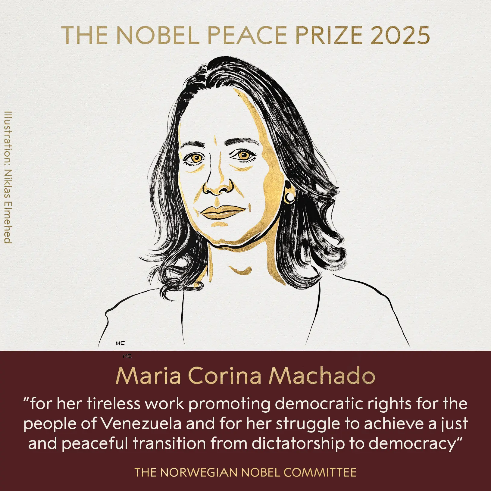 Nobel Peace Prize 2025: María Corina Machado from Venezuela awarded “for promoting democratic rights”